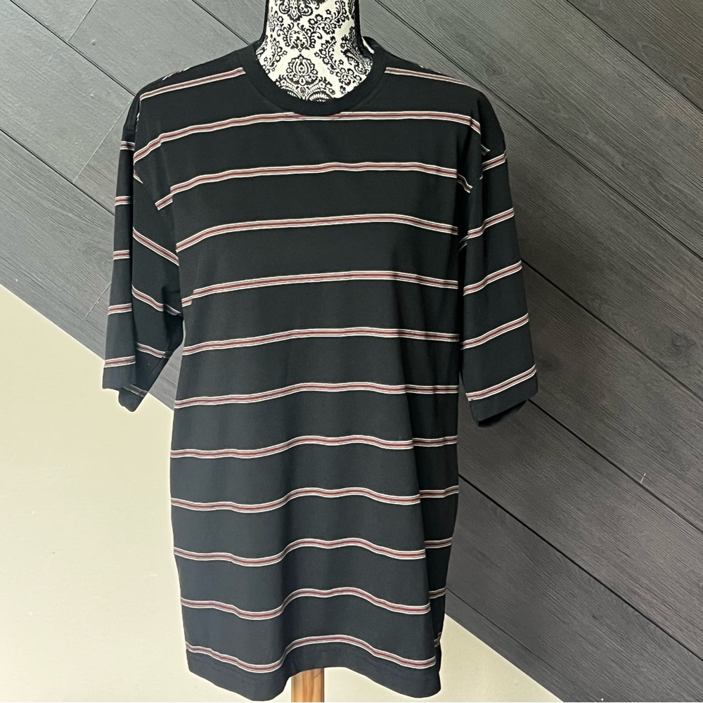 💥🍒Puritan Black and Red‎ Striped Short Sleeve Tee💥🍒
